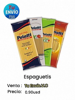 Espaguetis 400g.   0.90usd×paqt